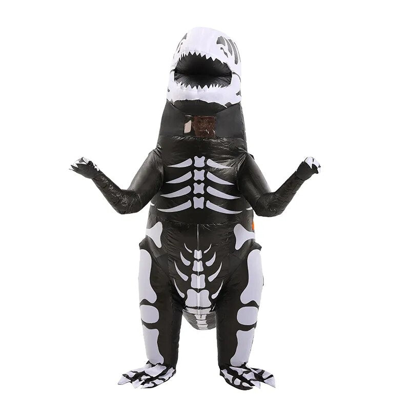 Inflatable Halloween Costume Skeleton Dinosaur Full Body Skeleton T-Rex InflatableCos-play Party Tyrannosaurus Blow Up Costume