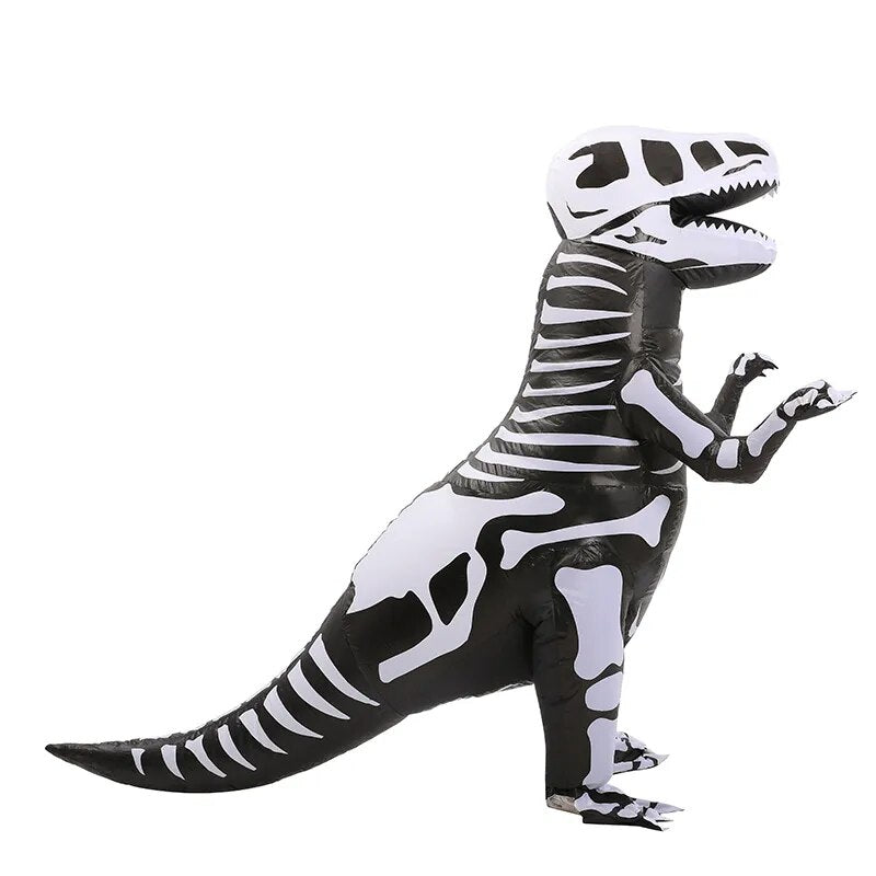 Inflatable Halloween Costume Skeleton Dinosaur Full Body Skeleton T-Rex InflatableCos-play Party Tyrannosaurus Blow Up Costume