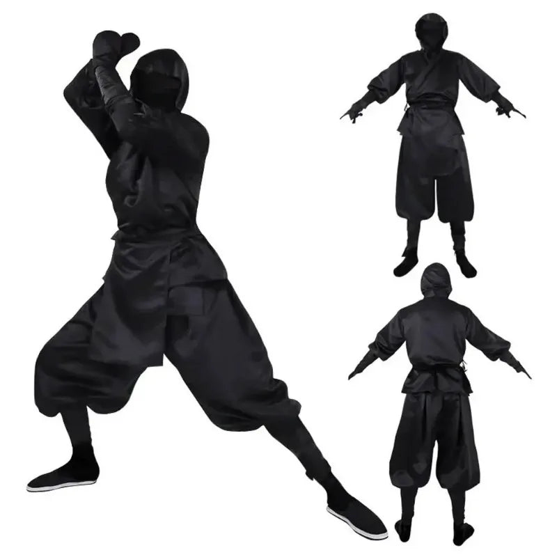 Japanese Black Ninja Cos Clothes Halloween Performance Costumes Men's Dark Assassin Night Clothes Samurai Clothing