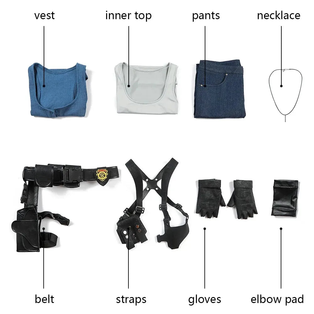 Jill Cosplay Costume Women's Tactical Vest Pants Accessories Full Set Custom Game Outfit