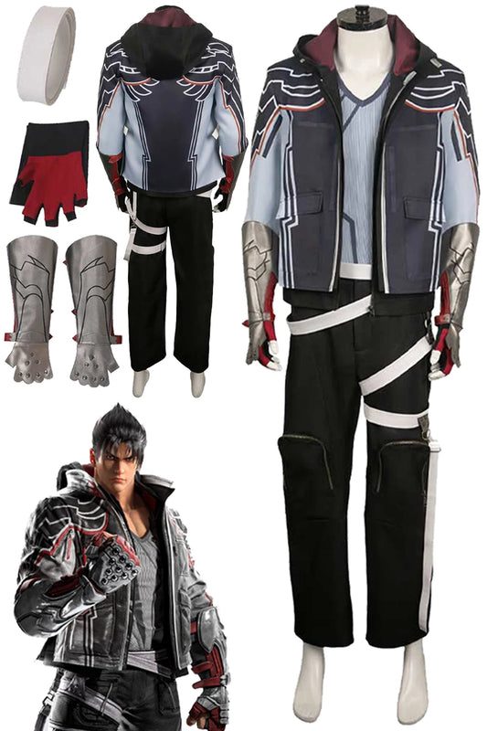 Jin Kazuma Cosplay Fantasia Suits Anime Game Tekken8 Roleplay Costume Disguise Men Fantasy Halloween Carnival Party Clothes