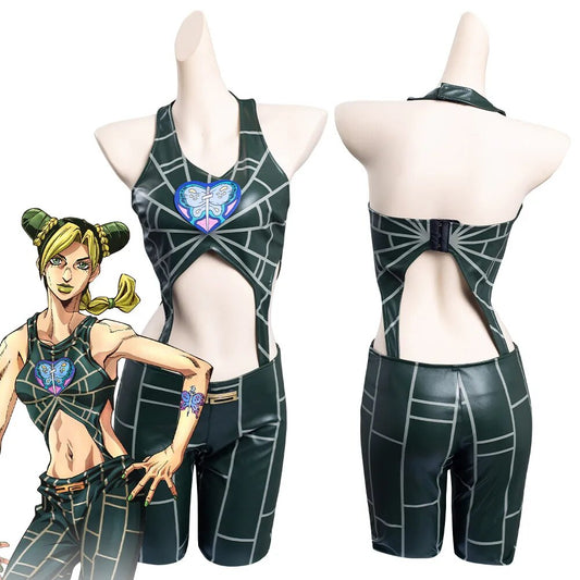 JoJo‘s Bizarre Adventure Jolyne Cujoh Cosplay Costume Outfits Woman Vest Pants Set Halloween Carnival Party Disguise Clothes