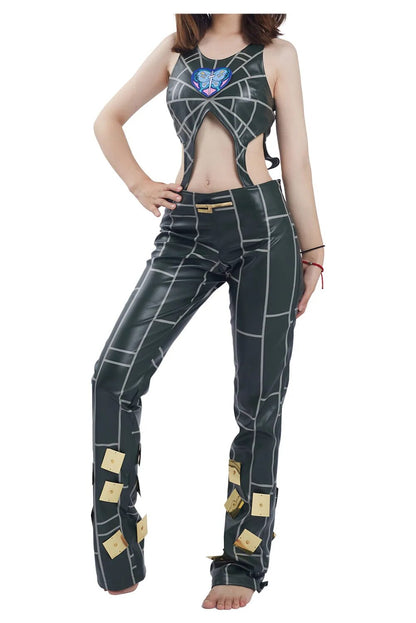 JoJo‘s Bizarre Adventure Jolyne Cujoh Cosplay Costume Outfits Woman Vest Pants Set Halloween Carnival Party Disguise Clothes