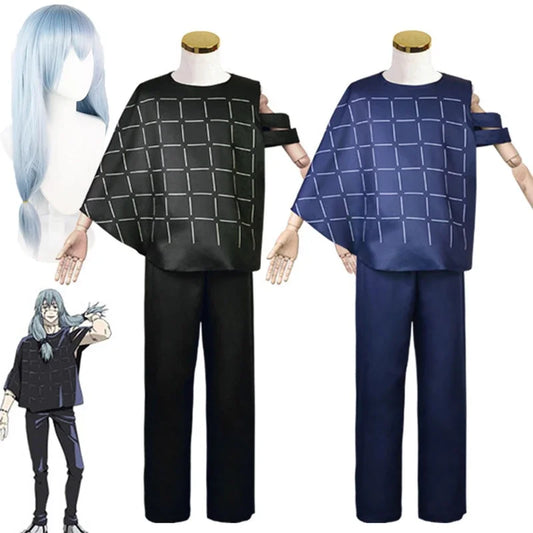 Jujutsu Kaisen Mahito Cosplay Costumes Anime Wig Top Pants Suit Halloween Costume for Men Carnival Party Role Play Wigs Props