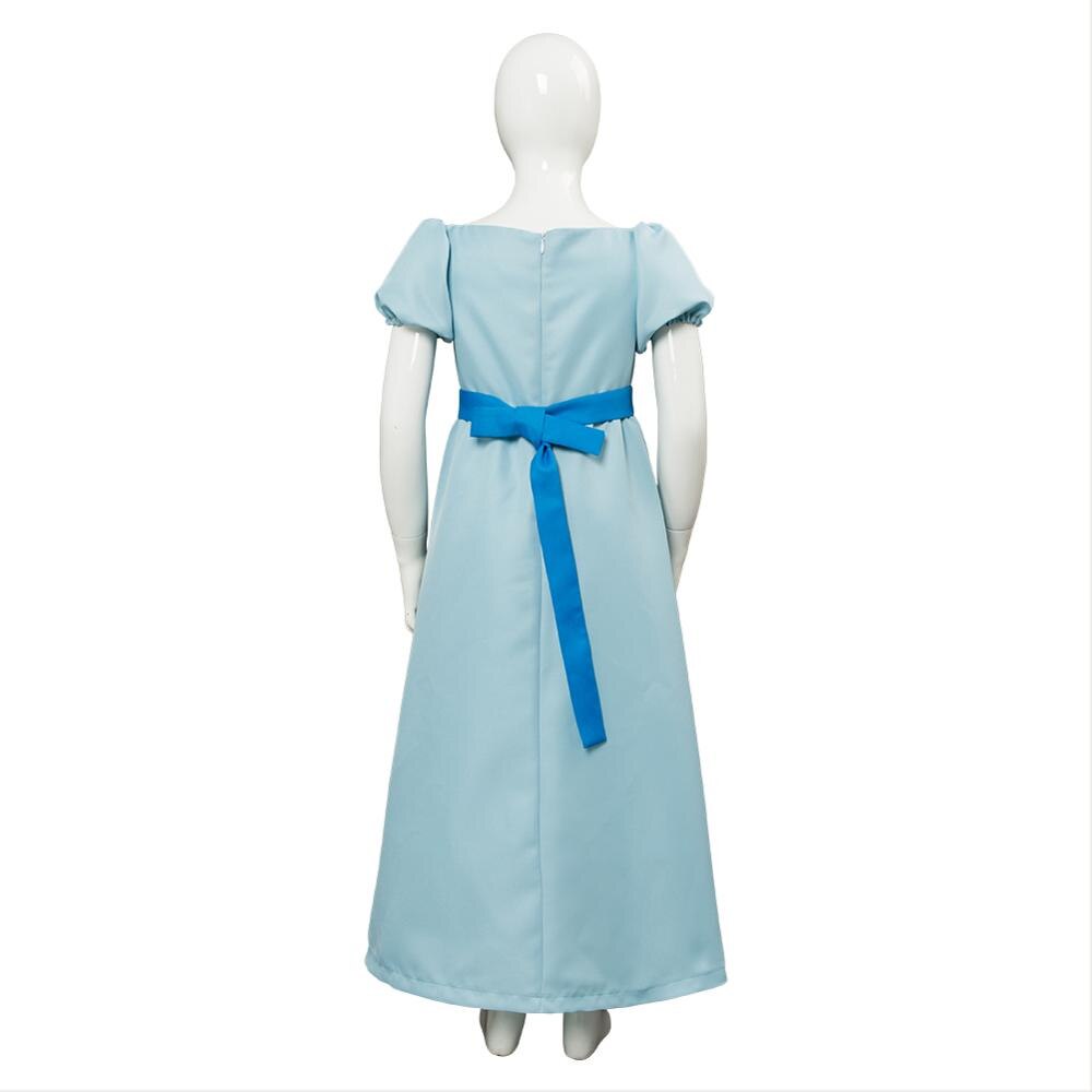 Kids Child Peter Cos Pan Wendy Cosplay Costume Blue Dress Belt Outfits Kids Children Halloween Carnival Suit