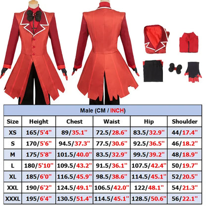 Kids Children Alastor Cosplay Costume Adult Uniform Coat Vest Pants Gloves Outfits Anime Fantasy Halloween Carnival Party Suit