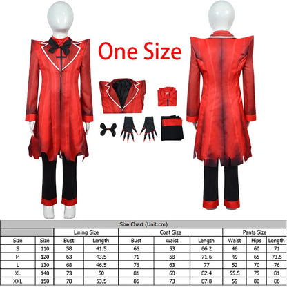 Kids Children Alastor Cosplay Costume Adult Uniform Coat Vest Pants Gloves Outfits Anime Fantasy Halloween Carnival Party Suit