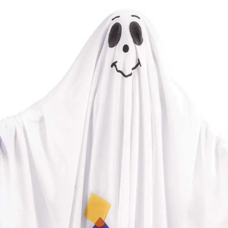 Kids Top Quality Ghost Cloak Long Cape White Tassels Performance Cosplay Party Dress Up Boys Girls Ghost Halloween Costume