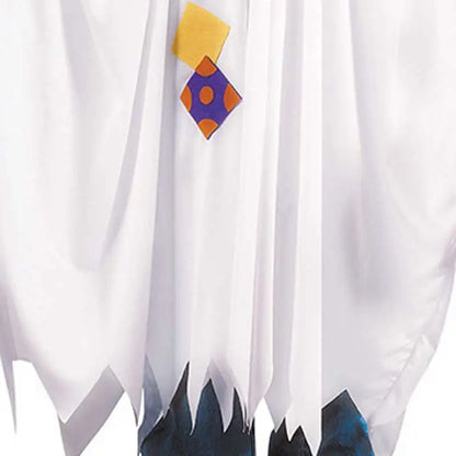 Kids Top Quality Ghost Cloak Long Cape White Tassels Performance Cosplay Party Dress Up Boys Girls Ghost Halloween Costume