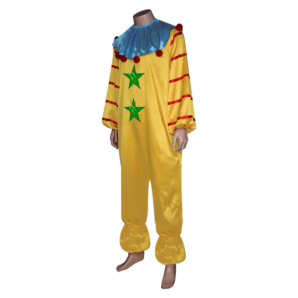 Killer Klowns from Outer Space Cosplay Costume Clown Jumpsuit Scarf Man Women Halloween Party Role Play Clothes For Adult New