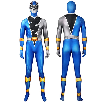 Kishryu Sentai Ryusoulger Cosplay Costume Blue Dino Ranger Melto Bodysuit Halloween Masquerade Cool Print Zentai Jumpsuit