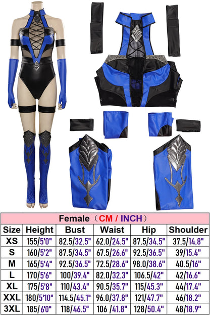 Kitana Cosplay Fantasy Sexy Bodysuit Game Mortal Kombat Costume Women Halloween Party Clothes For Ladies Role Play