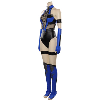 Kitana Cosplay Fantasy Sexy Bodysuit Game Mortal Kombat Costume Women Halloween Party Clothes For Ladies Role Play