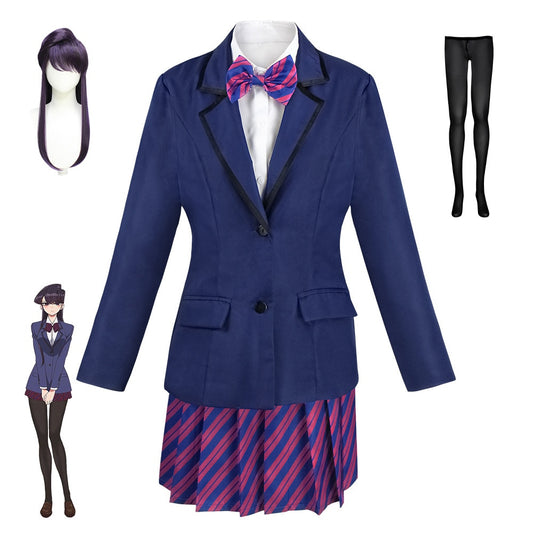 Komi Can't Communicate Komi Shoko Osana Najimi Cosplay Costume Outfits Shirt Tie Short Wig Neck Women Anime Uniform Halloween