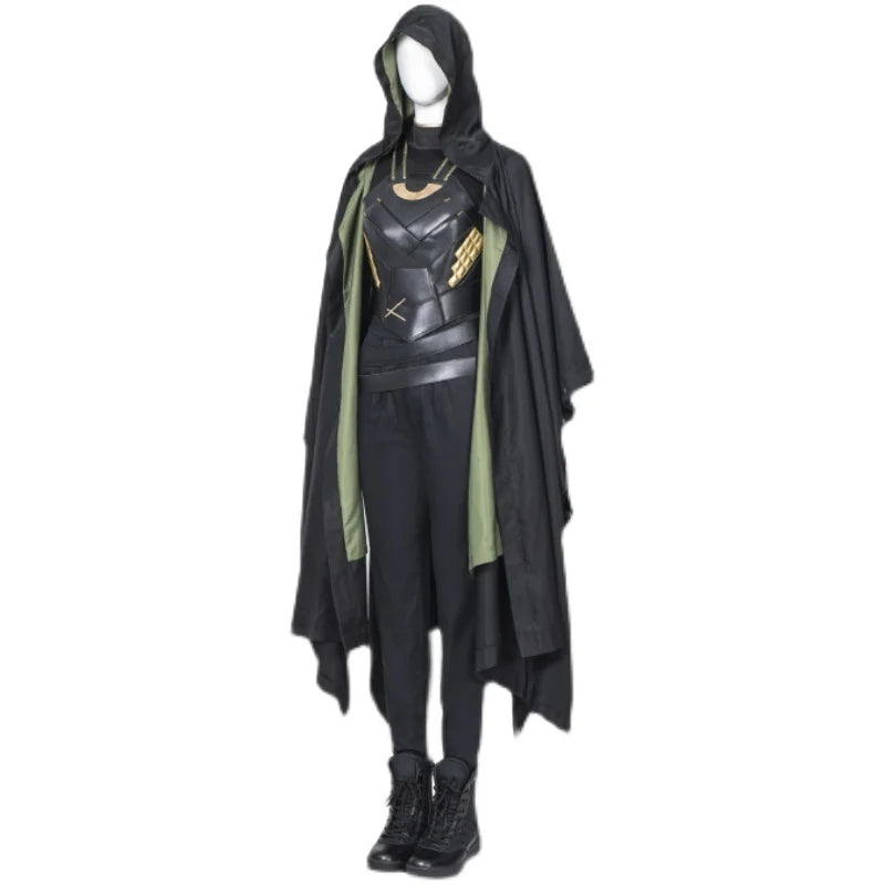 Lady Loki Cosplay Costume Sylvie Cloak Vest Horns Crown Boots Sylvie Enchantress Set for Halloween Carnival Game Party Show