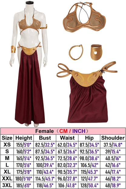 Leia Cosplay Fantasy Sexy Slave Uniform Movie Space Battle Princess Costume Disguise Bikini Set Adult Women Roleplay Outfits