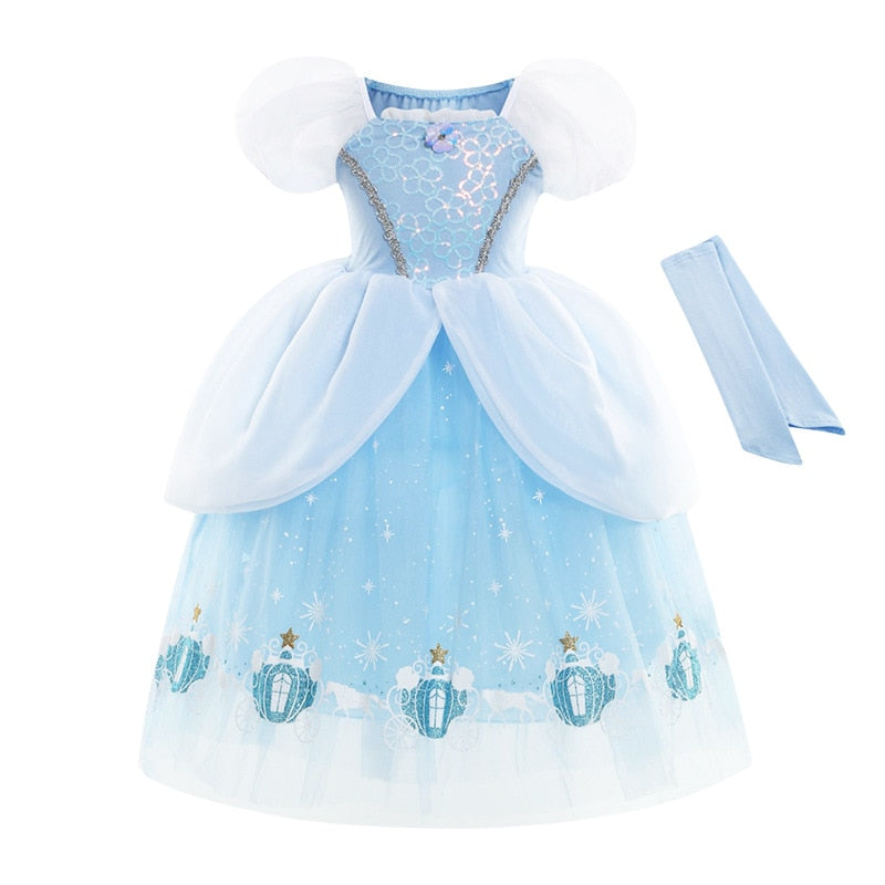 Luxury Princess Girls Costume Party Dress Up Cinderella Cosplay Vestidos Birthday Gift Costume Elegant Party Gown Disguise 2-10T