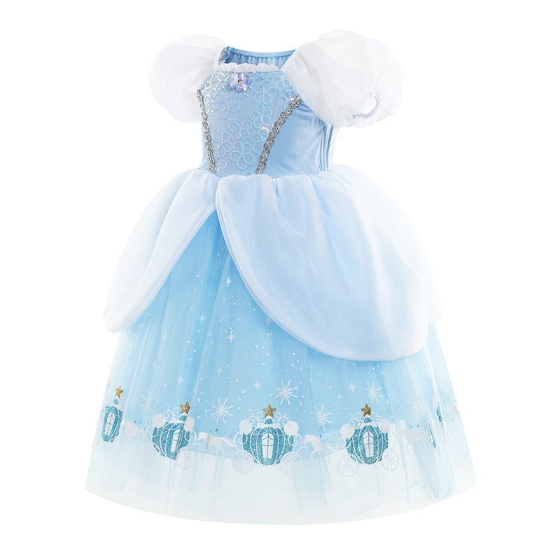 Luxury Princess Girls Costume Party Dress Up Cinderella Cosplay Vestidos Birthday Gift Costume Elegant Party Gown Disguise 2-10T