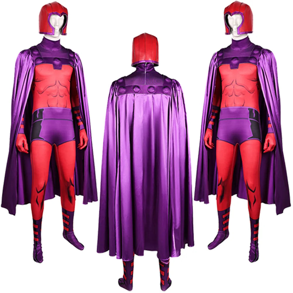 Magneto Cosplay Fantasia Anime X Super Villain Costume Disguise Adult Men Roleplay Outfits Male Halloween Carnival Party Clothes