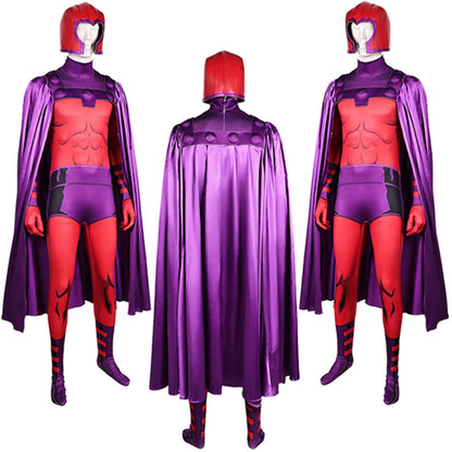 Magneto Cosplay Fantasia Anime X Super Villain Costume Disguise Adult Men Roleplay Outfits Male Halloween Carnival Party Clothes