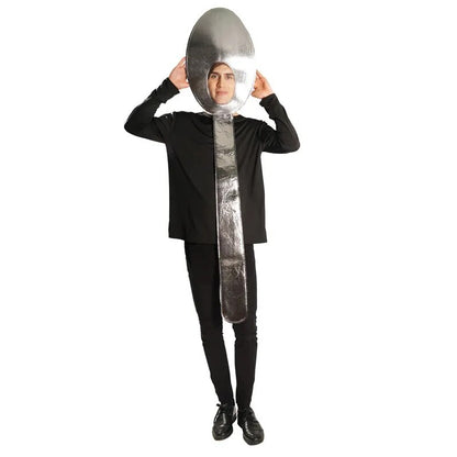 Man Adult Spoon Soup Fork Tunic Costume Funny Couples Kitchen Utensil Suits Halloween Cosplay Adult Lover Party Jumpsuit