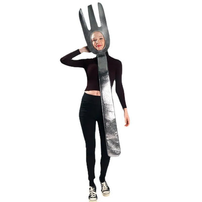 Man Adult Spoon Soup Fork Tunic Costume Funny Couples Kitchen Utensil Suits Halloween Cosplay Adult Lover Party Jumpsuit