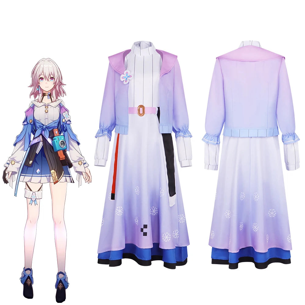 March 7th Cosplay Game Honkai: Star Rail Game For Women Sweet Fantasia Dress Suit Halloween Carnival Party Comic Con Gown