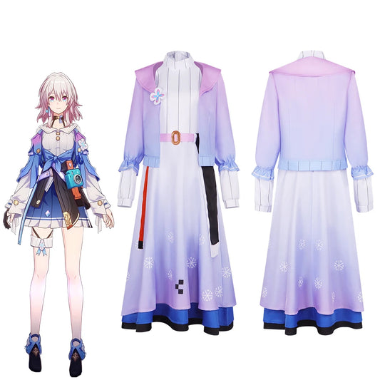 March 7th Cosplay Game Honkai: Star Rail Game For Women Sweet Fantasia Dress Suit Halloween Carnival Party Comic Con Gown