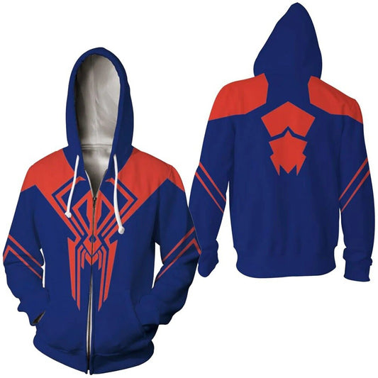 Spider Man  Hoodies Miguel O'Hara Anime 3d Printing Cosplay Zipper Sweater Casual Outer Cartoon Men Clothing Sweater