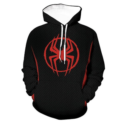 Spider Man Hoodies Across The Spider-verse Anime Digital Printing Cosplay Zipper Sweater Casual Outer Cartoon Men Clothes