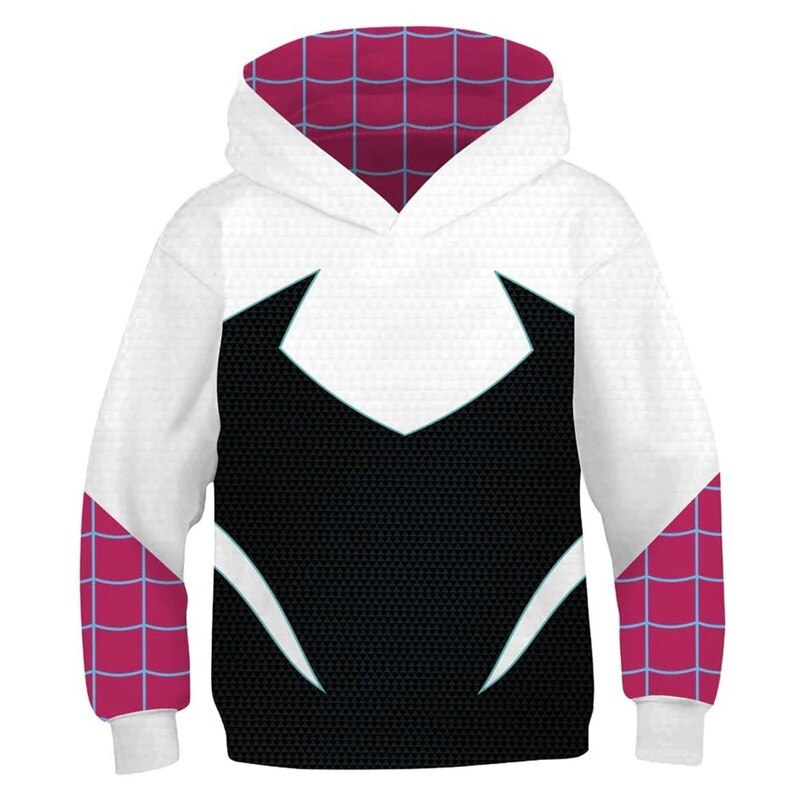 Spider Man Hoodies Across The Spider-verse Anime Digital Printing Cosplay Zipper Sweater Casual Outer Cartoon Men Clothes