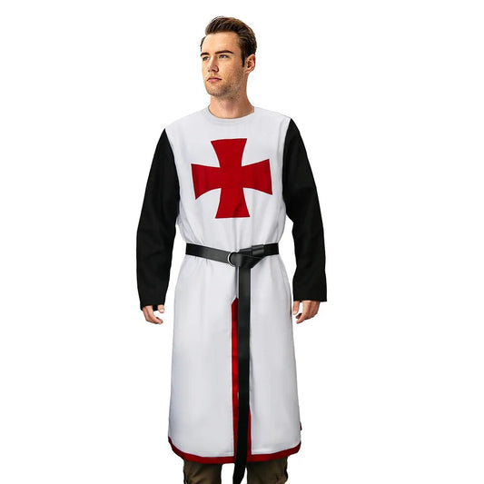 Medieval Crusader Tunic Costume Templar Knight Surcoat Renaissance Chivalric Warrior Hospitaller Knights Robe Teutonic Top