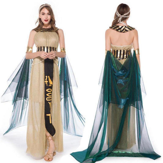 Medieval Egypt Princess Costumes Ancient Egyptian Pharaoh Cosplay Masquerade Halloween Adult Women Cleopatra Royal Dress