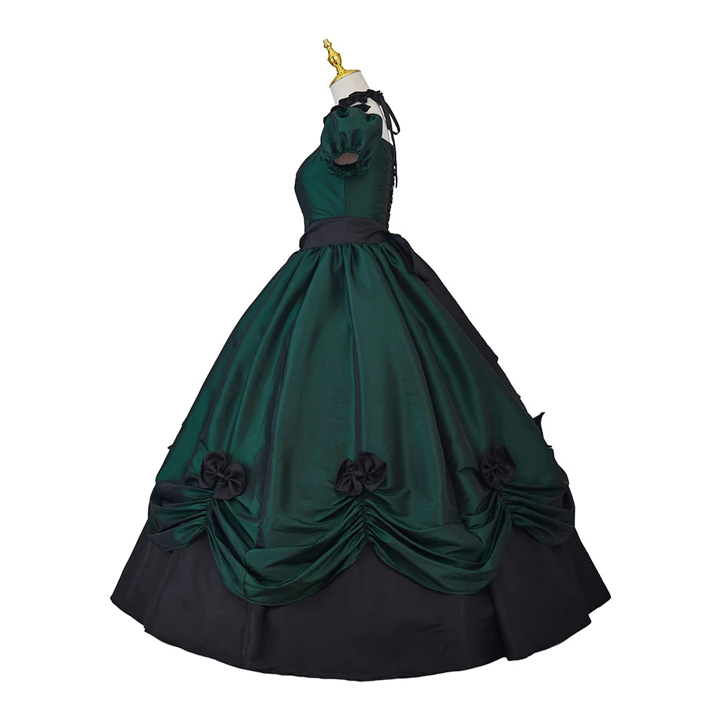 Medieval Green Women Renaissance Rococo Gothic Victorian Dress Southern Belle Girl Victorian Period Ball Gown Theater Costume