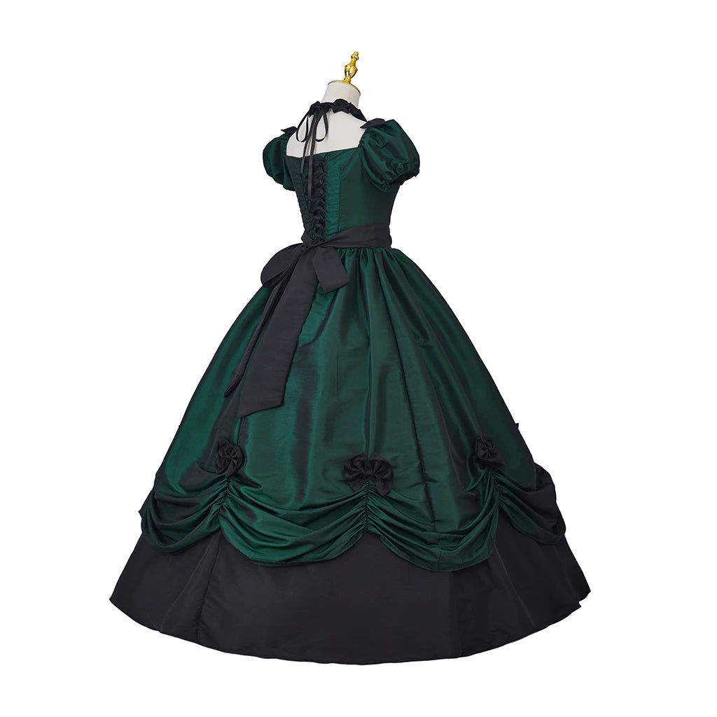 Medieval Green Women Renaissance Rococo Gothic Victorian Dress Southern Belle Girl Victorian Period Ball Gown Theater Costume