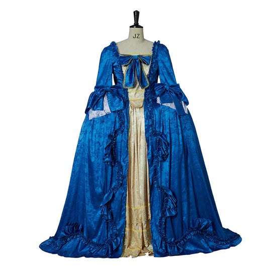 Medieval Marie Antoinette Blue Dress Rococo 18th Century French Rococo Colonial Vintage Ball Gown Rococo Long Dress