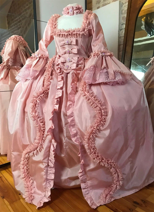 Medieval Marie Antoinette Pink Dress Rococo 18th Century French Rococo Colonial Dress Vintage Ball Gown Renaissance Costume