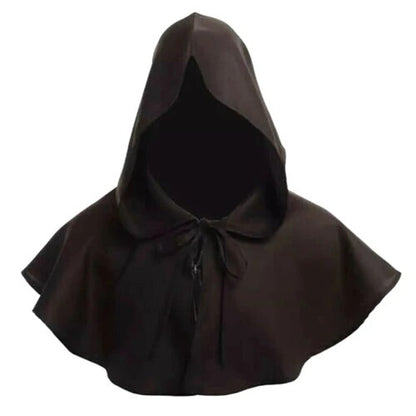 Medieval Priest Monk Costume Shawl Hooded Cape Renaissance Wicca Pagan Capelet LARP Mantle Cowl Hat Fancy Hallowmas Carnival Cos