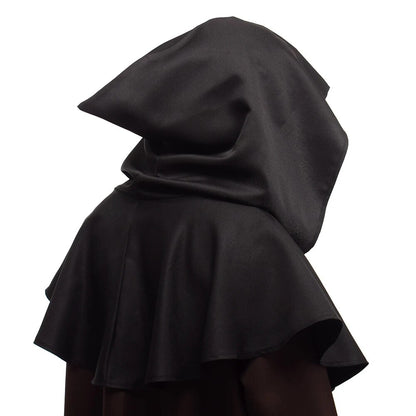 Medieval Priest Monk Costume Shawl Hooded Cape Renaissance Wicca Pagan Capelet LARP Mantle Cowl Hat Fancy Hallowmas Carnival Cos