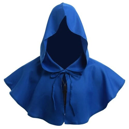 Medieval Priest Monk Costume Shawl Hooded Cape Renaissance Wicca Pagan Capelet LARP Mantle Cowl Hat Fancy Hallowmas Carnival Cos