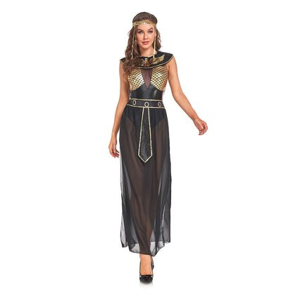 Medieval Queen Cleopatra Costumes for Adult Women Ancient Egyptian Pharaoh Cosplay Clothing Halloween Egypt Princess Fancy Dress