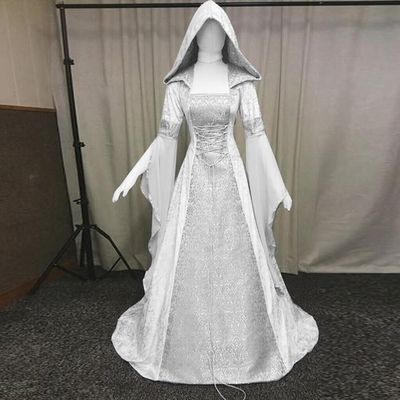 Medieval Retro Gothic Hoodie Witch Long Skirt Luxury Women's Party Dress Cosplay Vampire Halloween Adult Costume