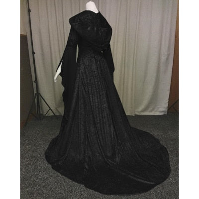 Medieval Retro Gothic Hoodie Witch Long Skirt Luxury Women&#39;s Party Dress Cosplay Vampire Halloween Adult Costume