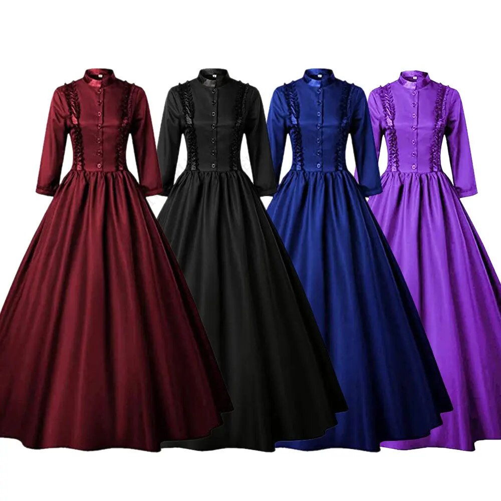 Medieval Retro Punk Gothic Court Princess Dress Royal Lady Ball Dress Vampire Devil Christmas Victorian Costume Vestidos