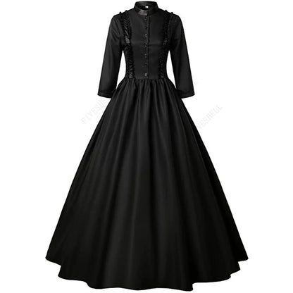 Medieval Retro Punk Gothic Court Princess Dress Royal Lady Ball Dress Vampire Devil Christmas Victorian Costume Vestidos