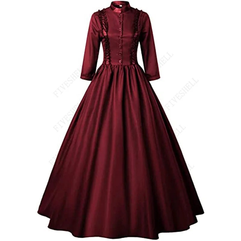 Medieval Retro Punk Gothic Court Princess Dress Royal Lady Ball Dress Vampire Devil Christmas Victorian Costume Vestidos