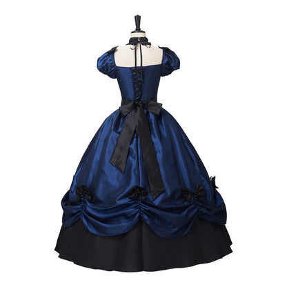 Medieval Women Renaissance Rococo Blue Gothic Victorian Dress Southern Belle Girl Victorian Period Ball Gown Theater Costume