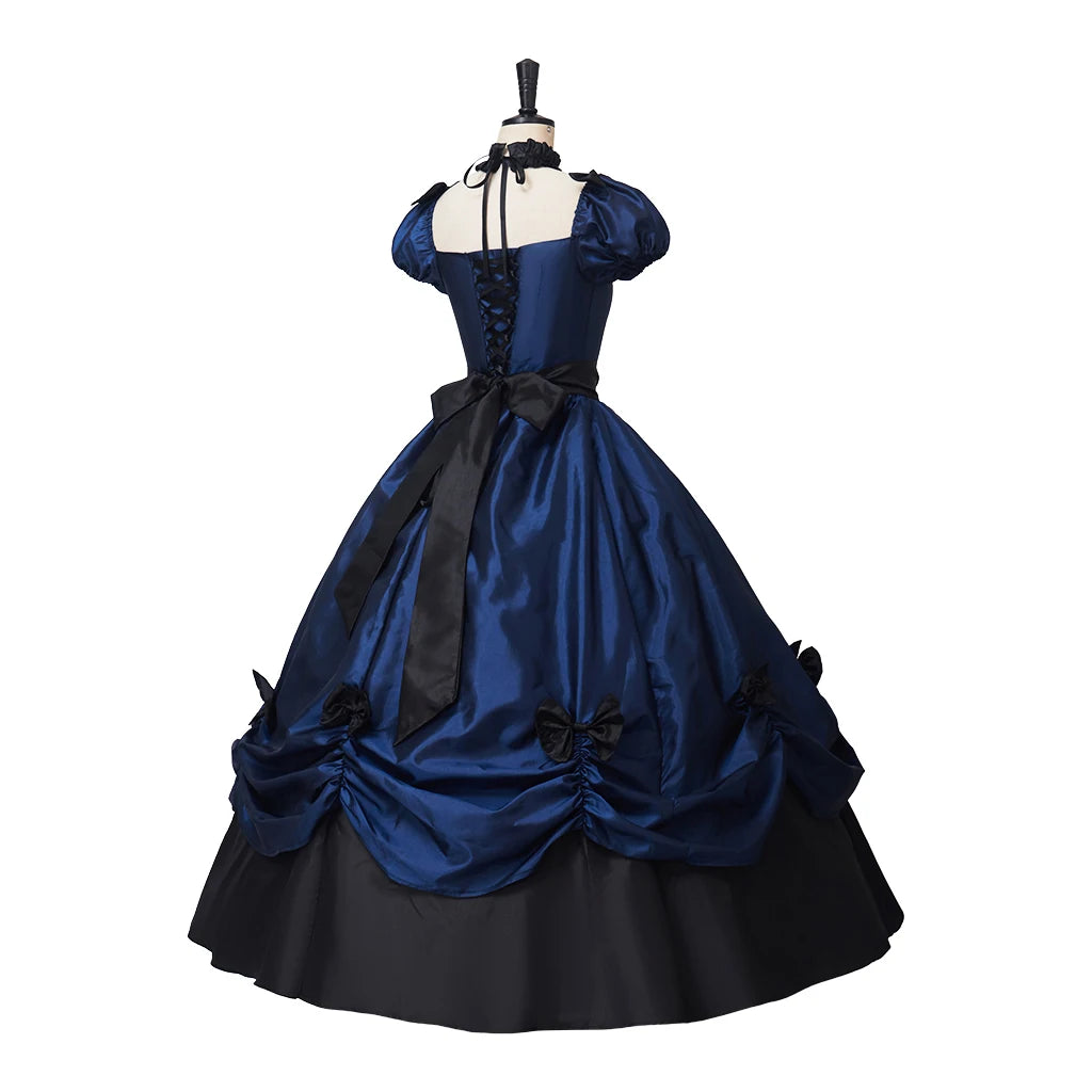 Medieval Women Renaissance Rococo Blue Gothic Victorian Dress Southern Belle Girl Victorian Period Ball Gown Theater Costume