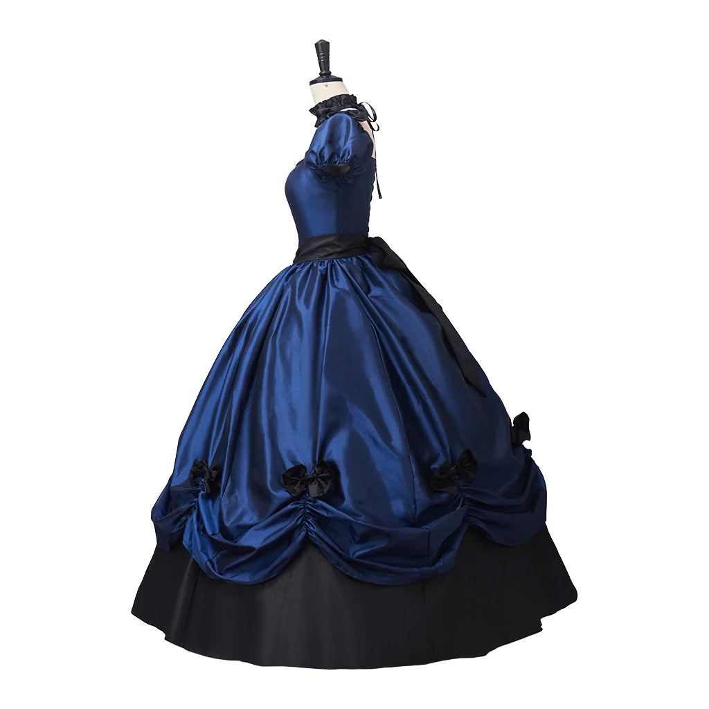 Medieval Women Renaissance Rococo Blue Gothic Victorian Dress Southern Belle Girl Victorian Period Ball Gown Theater Costume