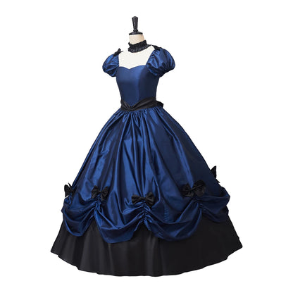 Medieval Women Renaissance Rococo Blue Gothic Victorian Dress Southern Belle Girl Victorian Period Ball Gown Theater Costume